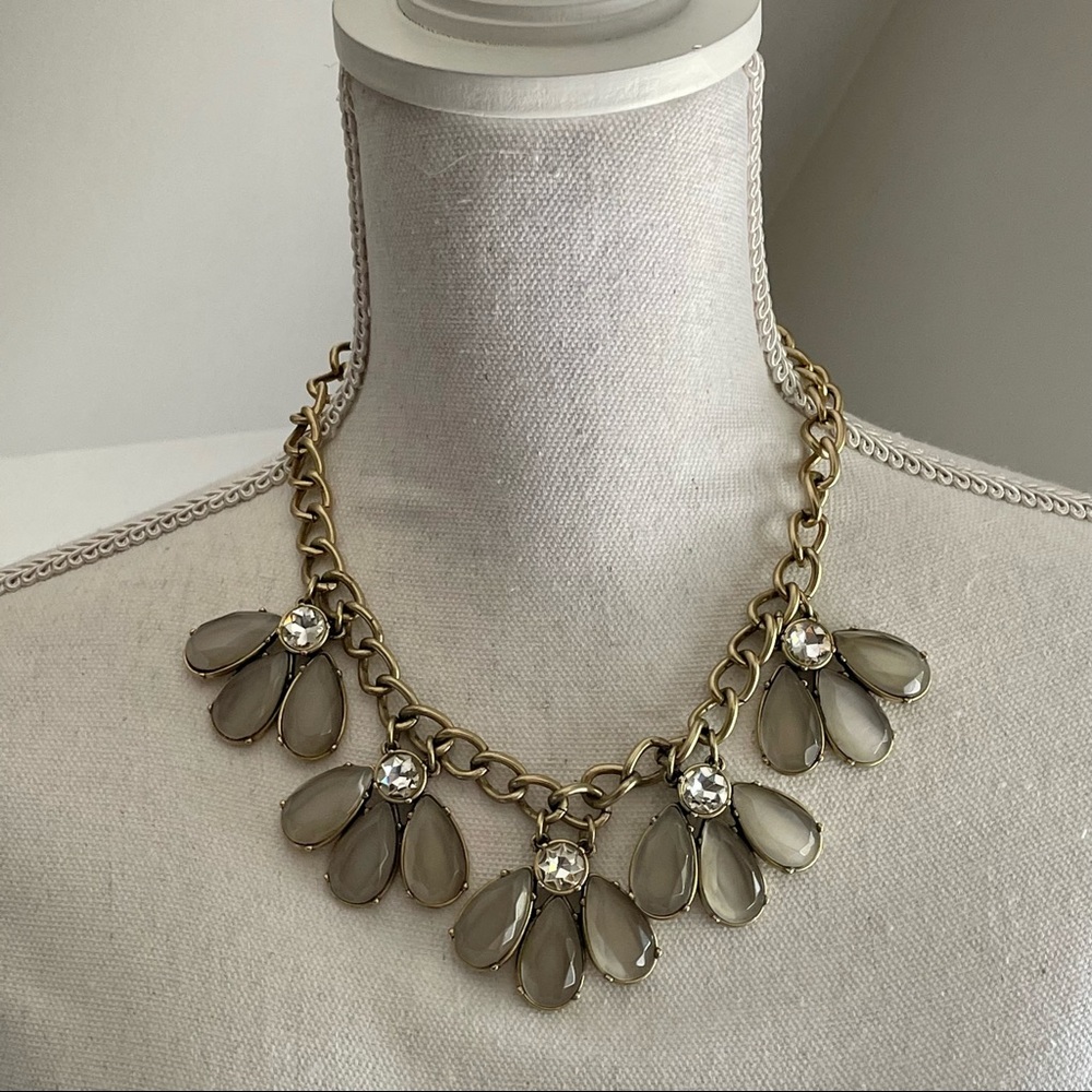 Gray and Brushed Bronze Necklace